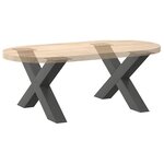 vidaXL Pieds de table basse en forme de X  2 pièces  anthracite  70 x (42-43) cm  acier