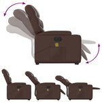 vidaXL Fauteuil inclinable de massage électrique marron similicuir