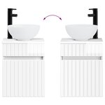 vidaXL Meuble de lavabo mural Blanc brillant 39 x 35 x 63 cm