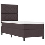 vidaXL Lit à ressorts avec matelas Marron foncé 80 x 200 cm tissu