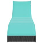 vidaXL Chaise longue pliante coussin et rangement noir résine tressée