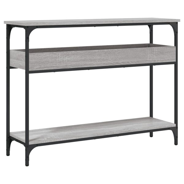 vidaXL Table console avec étagère sonoma gris 100x29x75 cm