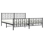 vidaXL Cadre de lit métal sans matelas avec pied de lit noir 193x203cm
