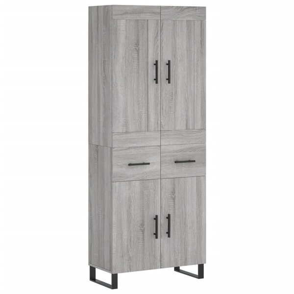 vidaXL Buffet haut Sonoma gris 69 5x34x180 cm Bois d'ingénierie