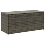 vidaXL Boîte de rangement de jardin gris 283L résine tressée