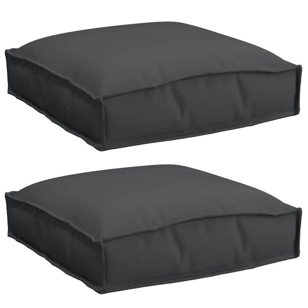 vidaXL Coussin 2 pc Tissu Oxford Noir 40 x 40 x 8 cm