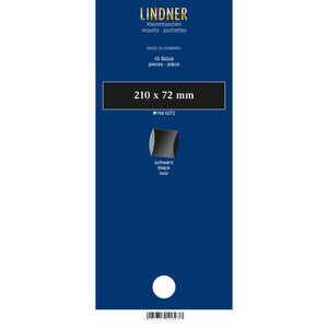 Bandes double soudure 210 x 72 mm pour timbres-poste. Fond - Noir