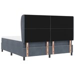 vidaXL Lit à ressorts avec matelas Gris foncé 180 x 200 cm Velours
