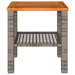 vidaXL Table de jardin gris 40x40x42 cm résine tressée et bois acacia