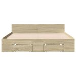 vidaXL Cadre de lit avec tiroirs sans matelas chêne sonoma 135x190 cm
