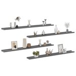 vidaXL Étagères murales 4 Pièces Gris 115x9x3 cm
