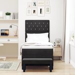 vidaXL Lit à ressorts avec matelas Noir 80 x 200 cm Velours