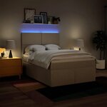 vidaXL Sommier à lattes de lit avec matelas Crème 140x200 cm Tissu