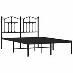 vidaXL Cadre de lit métal sans matelas avec tête de lit noir 120x190cm