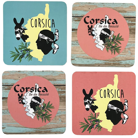 4 sous verres déco corse