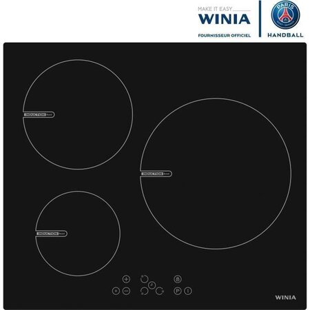 WINIA WKPI-U3Z0 - Plaque de cuisson induction - 3 foyers - 7200W - L59xP52cm - Noir