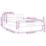 vidaXL Lit ottoman avec matelas gris foncé 140x200 cm tissu
