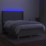 vidaXL Sommier à lattes de lit matelas LED Gris clair 140x190 cm Tissu