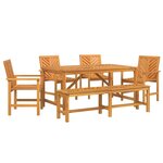 vidaXL Ensemble de salle à manger pour jardin 6 Pièces Marron