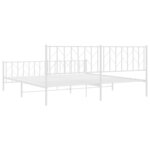 vidaXL Cadre de lit métal avec tête de lit/pied de lit blanc 193x203cm