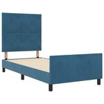 vidaXL Cadre de lit avec tête de lit Bleu foncé 90 x 190 cm Velours