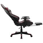 vidaXL Chaise de jeu avec repose-pied Noir et bordeaux Cuir artificiel