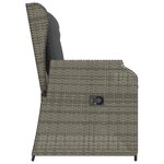 vidaXL Banc de jardin avec coussin Gris Poly rotin