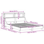 vidaXL Cadre de lit sans matelas blanc 140x190 cm bois de pin massif