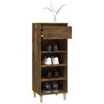 vidaXL Armoire à chaussures Chêne fumé 40x36x105 cm Bois d'ingénierie