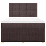 vidaXL Sommier à lattes de lit avec matelas Marron foncé 140x200 cm