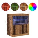 Buffet vidaXL avec lumières LED en bois ancien 60x37x67 cm
