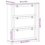 vidaXL Cabinet à chaussures Corona Blanc 99 x 32 x 122 cm Pin massif