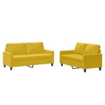 vidaXL Ensemble de canapés 2 Pièces avec coussins Jaune Velours