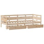 vidaXL Lit de jour avec tiroirs sans matelas 80x200 cm bois massif