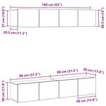 vidaXL Ensemble meuble TV 4 Pièces Chêne noir 80 x 30 x 30 cm