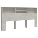 vidaXL Armoire de tête de lit Gris béton 200x19x103 5 cm