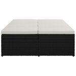 vidaXL Chaise longue convertible avec coussin Résine tressée Noir