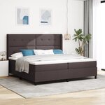 Lit Box Spring avec Matelas vidaXL Marron Foncé 200x200 cm Tissu