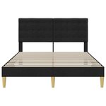 vidaXL Cadre de lit avec tête de lit Noir 140 x 190 cm Tissu