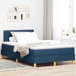 vidaXL Lit à ressorts avec matelas Bleu 120 x 200 cm tissu