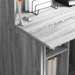vidaXL Bureau avec porte Gris 71 5 x 31 5 x 106 5 cm Bois d'ingénierie