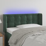 vidaXL Tête de lit à LED Vert foncé 103x16x78/88 cm Velours