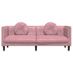 vidaXL Canapé avec coussins 3 places rose velours