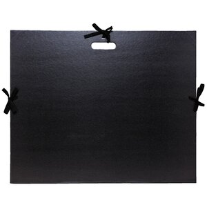 Carton à dessin kraft noir vernis avec rubans et poignée 59x72 cm pour format raisin x5 EXACOMPTA