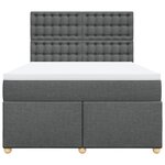 vidaXL Sommier à lattes de lit avec matelas Gris foncé 140x200cm Tissu