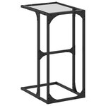vidaXL Table d'appoint avec verre transparent 40x30x61 5 cm acier