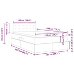 vidaXL Lit avec rangement et LED avec matelas Noir 120 x 200 cm tissu