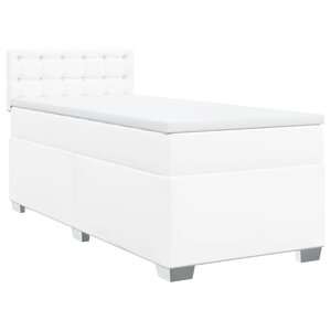 vidaXL Sommier à lattes de lit avec matelas Blanc 90x190 cm Similicuir