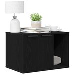 vidaXL Bac à litière pour chat Chêne noir 60 x 40 x 40 cm Bois d'ingénierie