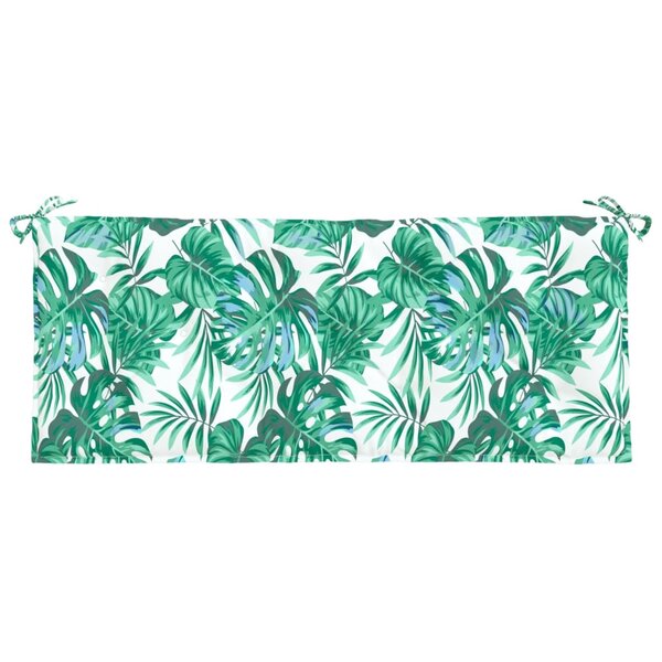 vidaXL Coussin de banc de jardin motif de feuilles 120x50x7 cm